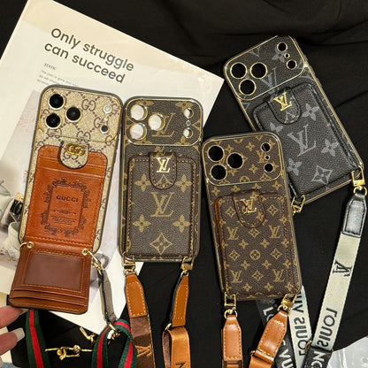 Luxury iPhone Case Card Holder for iPhone 12-18 Pro& Pro Max