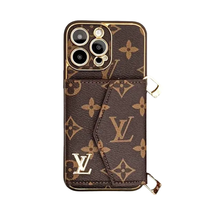 Luxury Monogram Canvas Leather Card Holder iPhone Case