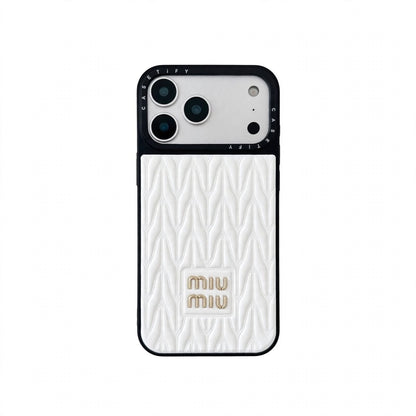 Luxury Matelassé Quilted Leather Phone Case for iPhone 13-18