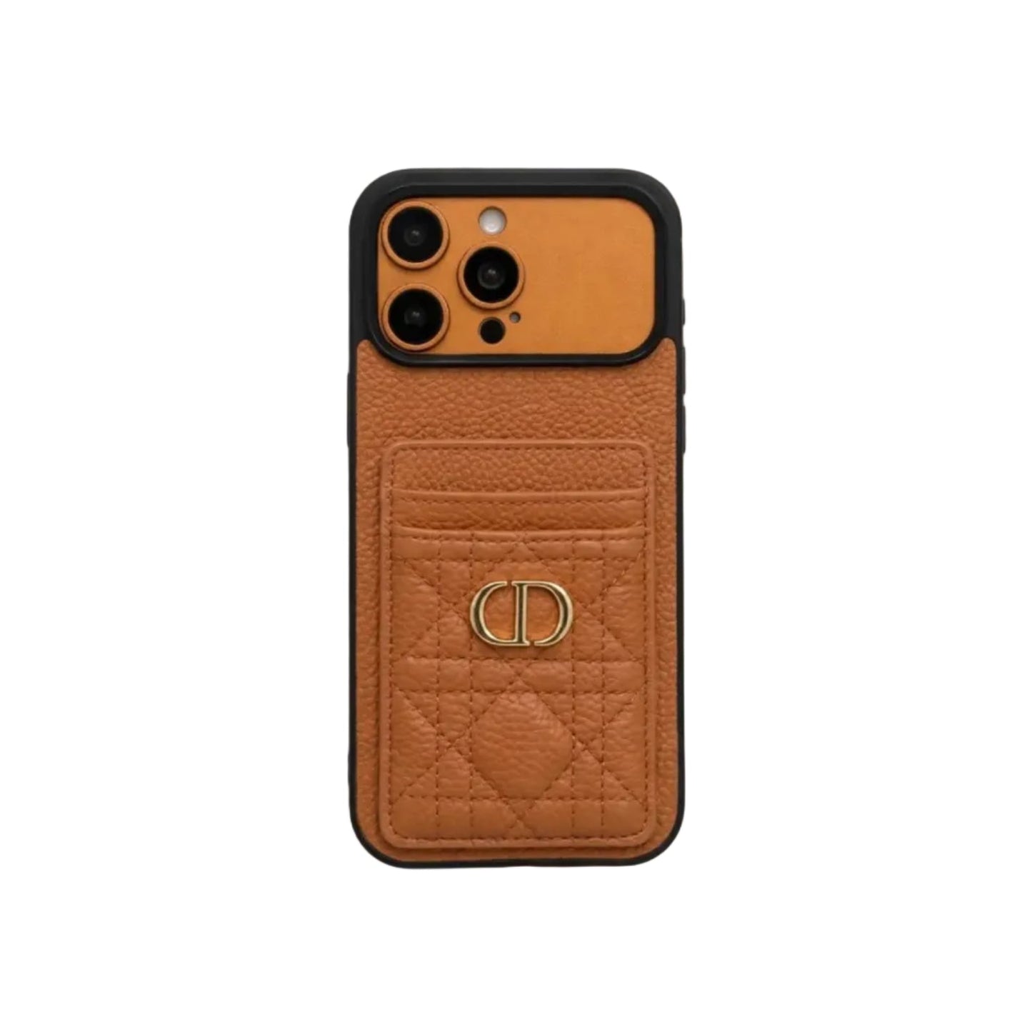 Luxury Quilted Leather Card Holder Case for iPhone 12-17
