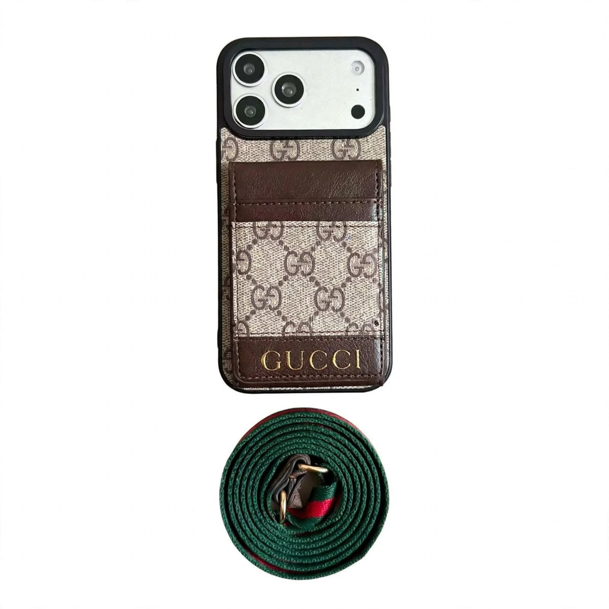 Luxury Gucci Phone case with card slot for iPhone 12-18