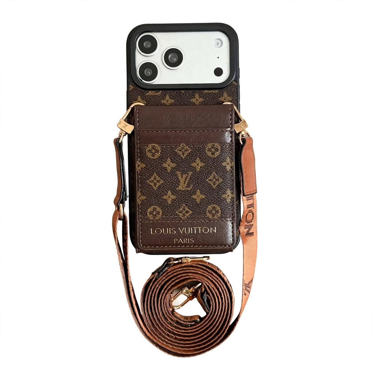 Luxury Louis Vuitton Phone case with card slot for iPhone 12-18