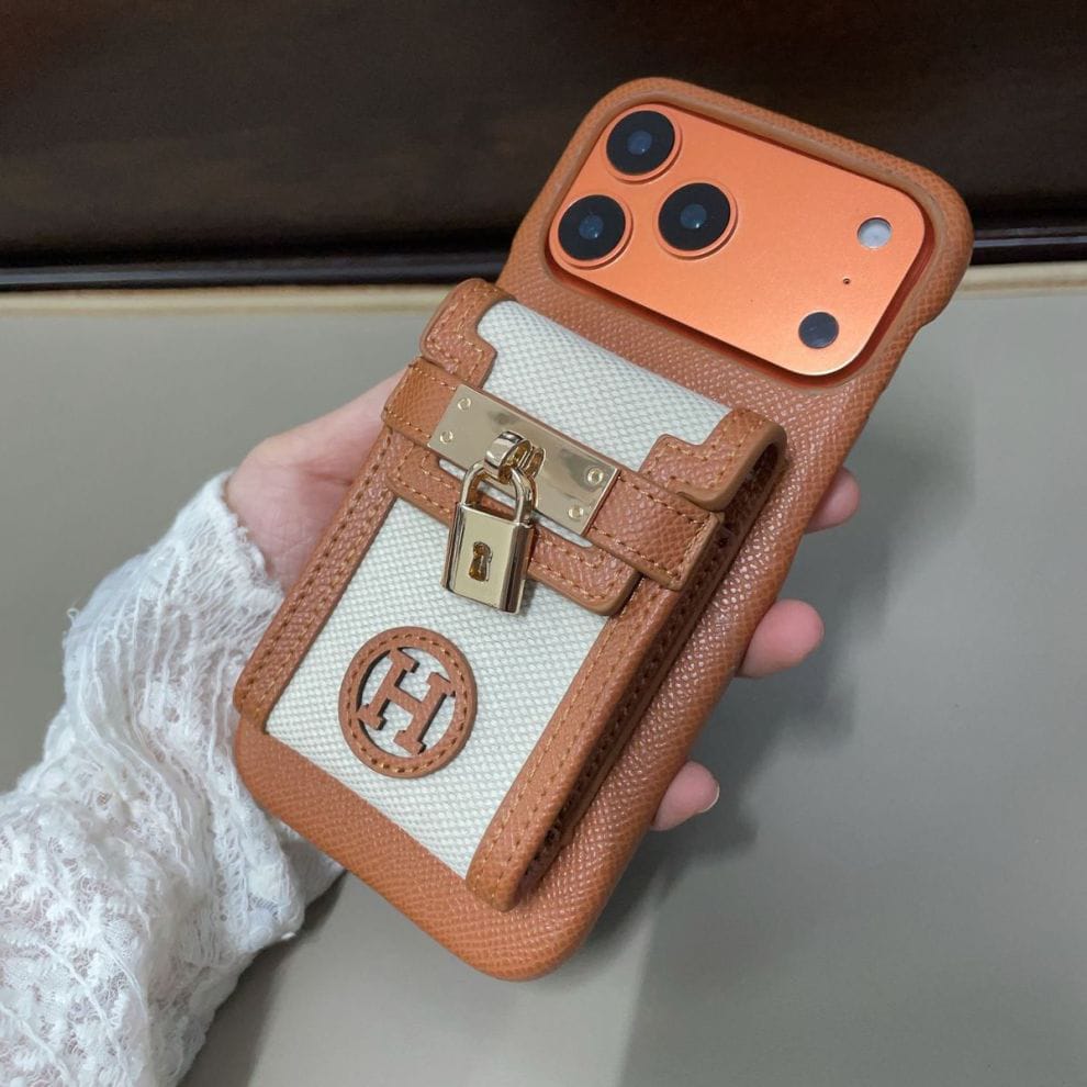 HRM Leather Case with Wristlet Strap & Perfume Charm