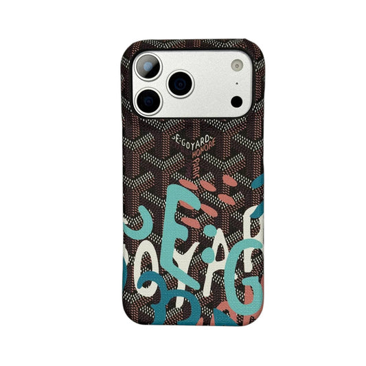 GYD Vintage Monogram Graffiti Case for iPhone 12-18 Pro & Pro Max