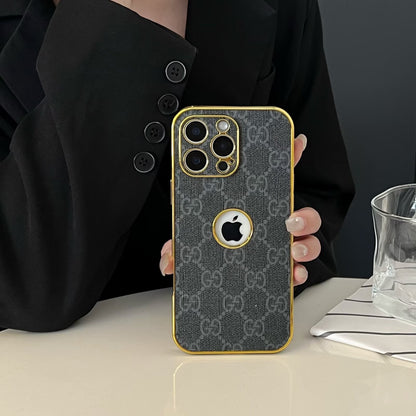 High Quality Electroplated Frame Ophidia GG Leather Apple iPhone Case