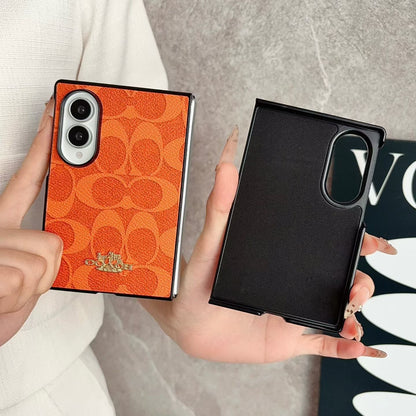 Luxury Coach Monogram Canvas Case for Samsung Galaxy Z Fold 3-8 Ultra