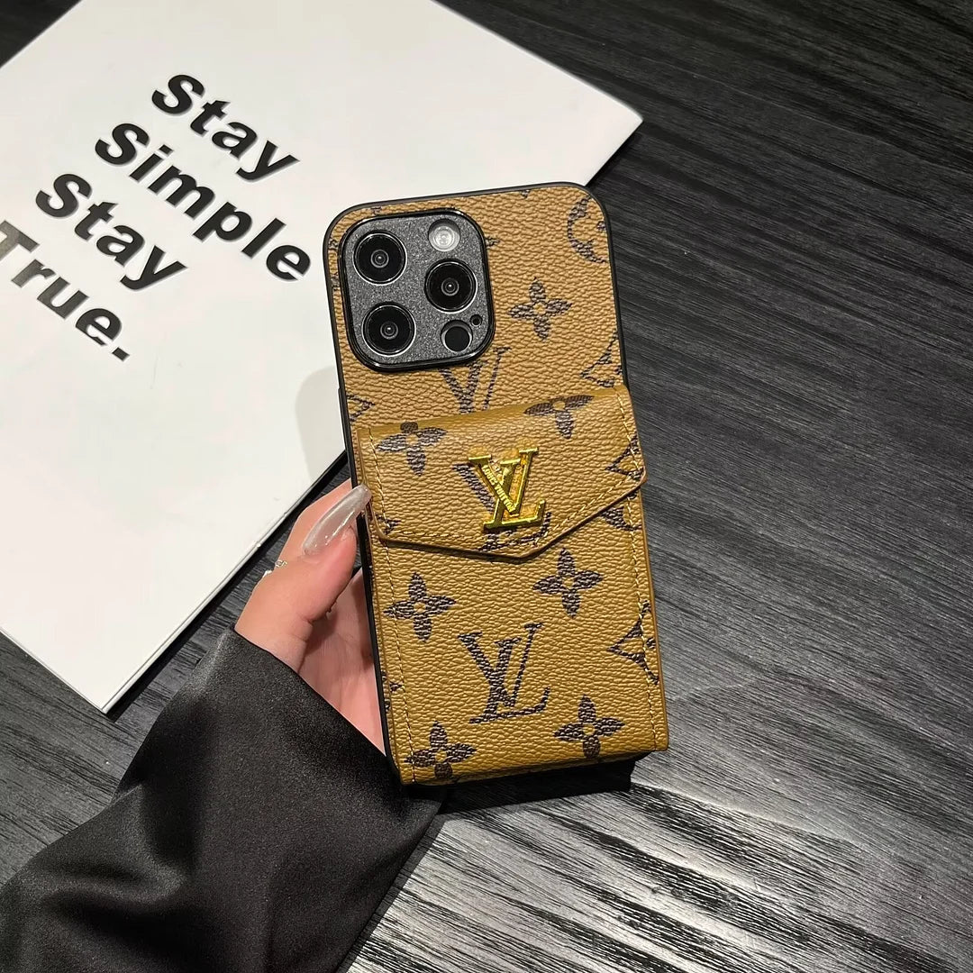 Card Holder Canvas Leather Apple iPhone Case