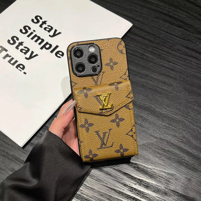 Card Holder Canvas Leather Apple iPhone Case