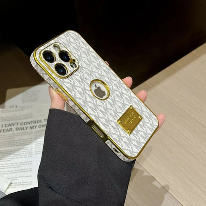 Gold Monogram Signature Canvas Leather Apple iPhone Case Roxy New 2
