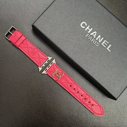 Gold Monogram 3D Embossed Leather Apple Watch Strap