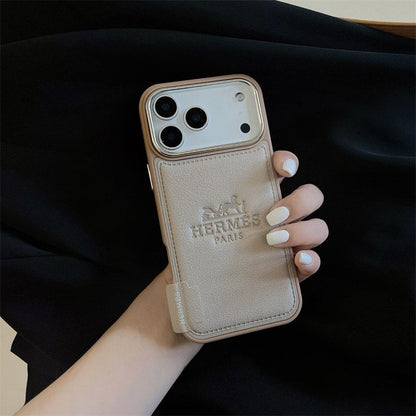 Premium Leather Hermes Style Case for iPhone 13 - 17 Series