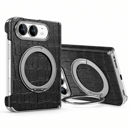 Luxury Leather Ring Stand Case for iPhone Duo