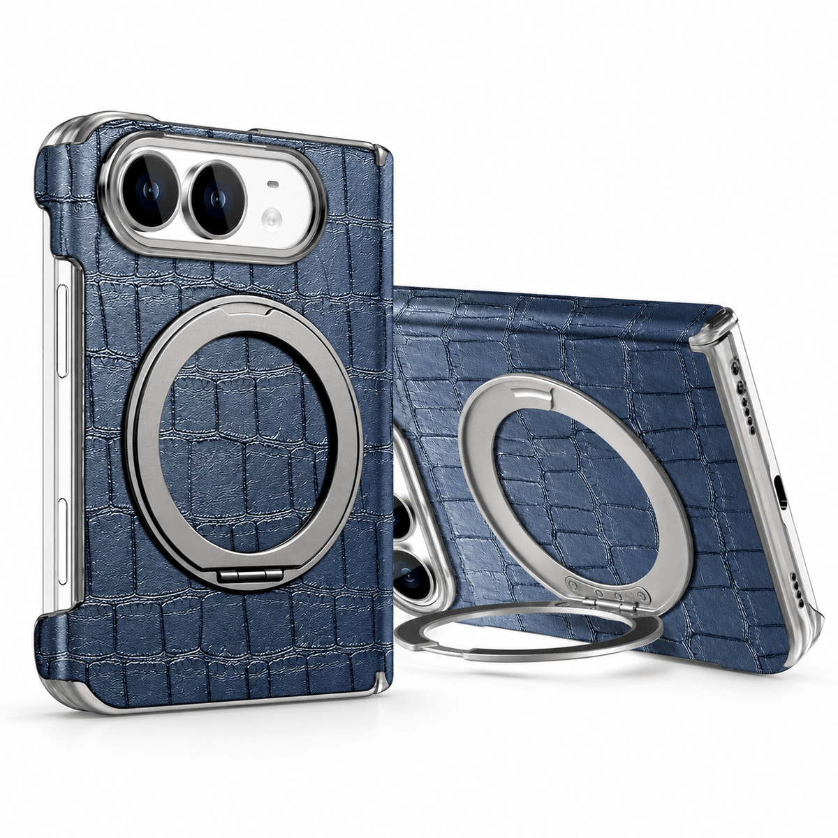 Luxury Leather Ring Stand Case for iPhone Duo