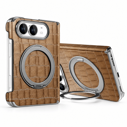 Luxury Leather Ring Stand Case for iPhone Duo