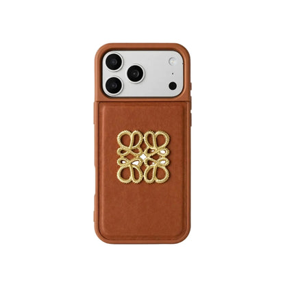 Luxury Leather Emblem iPhone Case | Premium Protection & Style
