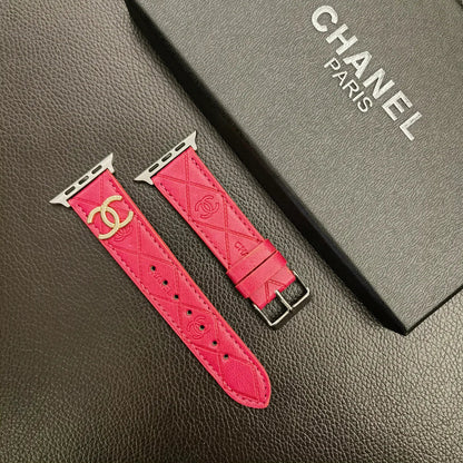 Gold Monogram 3D Embossed Leather Apple Watch Strap