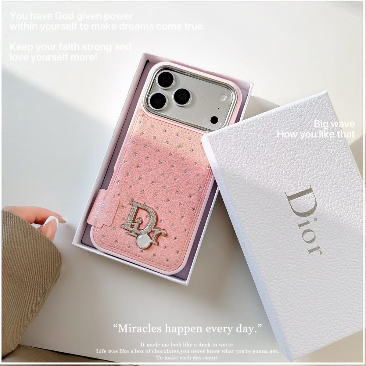 Classic Style Crystal Studded Phone Case For iPhone 13-18 Series