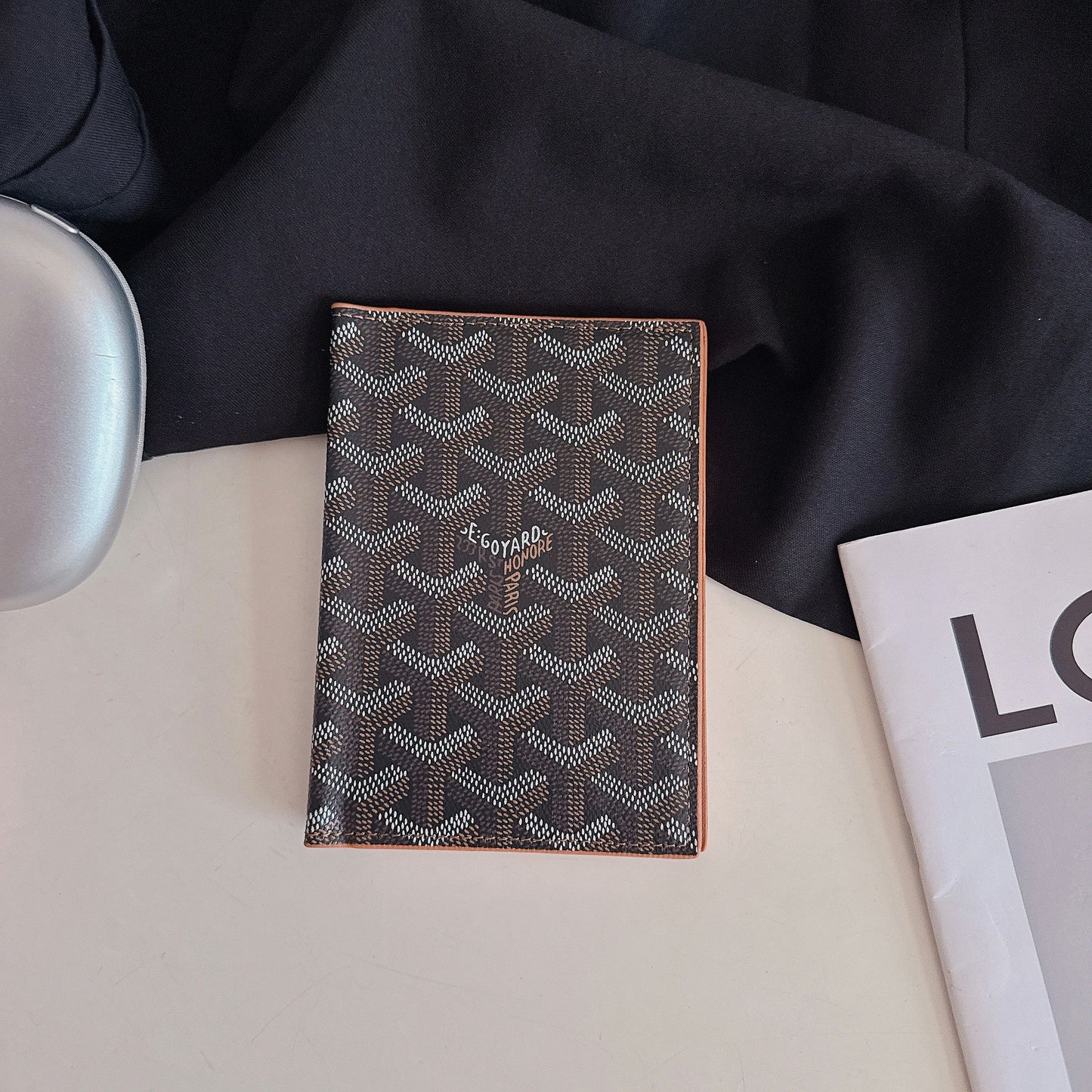 Elegant Goyardine Canvas Passport & Card Covers