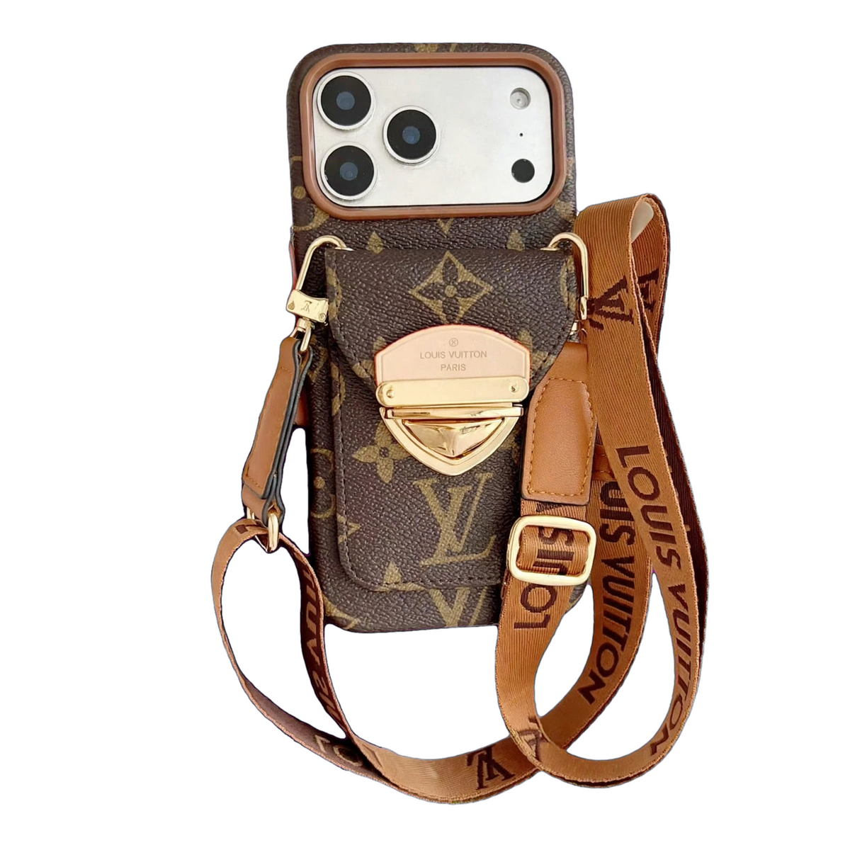 LV Luxury Phone Case with Strap For iPhone 13-18 Pro & Pro Max