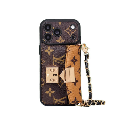 Luxury Monogram Crossbody Phone Bag for iPhone 13-18 Pro & Pro Max