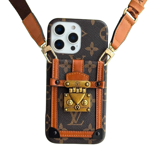 Luxury Monogram Trunk Phone Case for iPhone 12-18 Pro & Pro Max