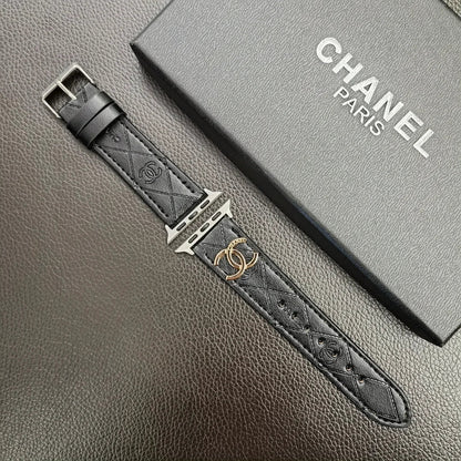 Gold Monogram 3D Embossed Leather Apple Watch Strap