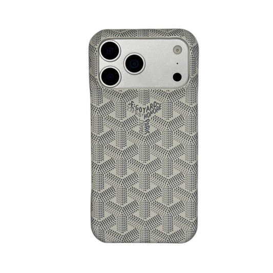 GYD Vintage Monogram Pure White Case for iPhone 12-18 Pro & Pro Max