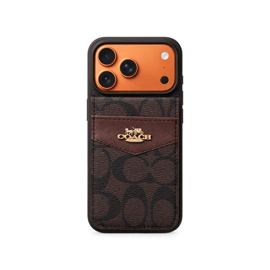 Premium Card Holder Coach iPhone Case for 12-17 series