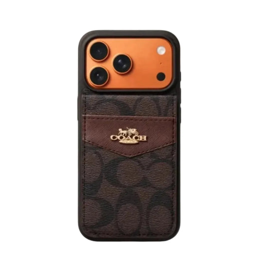 Premium Card Holder Coach iPhone Case for 12-18 Series
