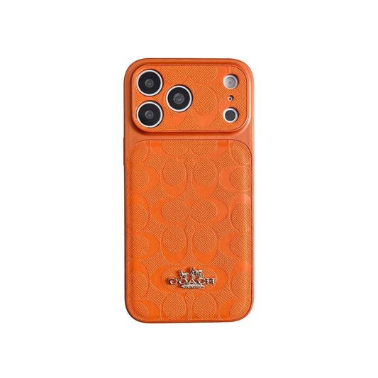 Luxury Coach Monogram Protective iPhone Case – Designer Leather Finish