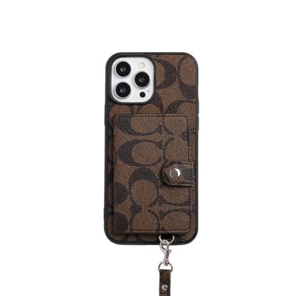 Coach Card Bag Leather Chain iPhone Case