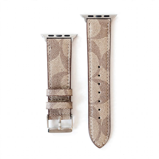 Coach Apple Watch Band Beige Leather