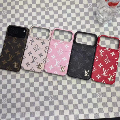 Leather Case with Card Holder For iPhone 17 / 16 / 15 / 14