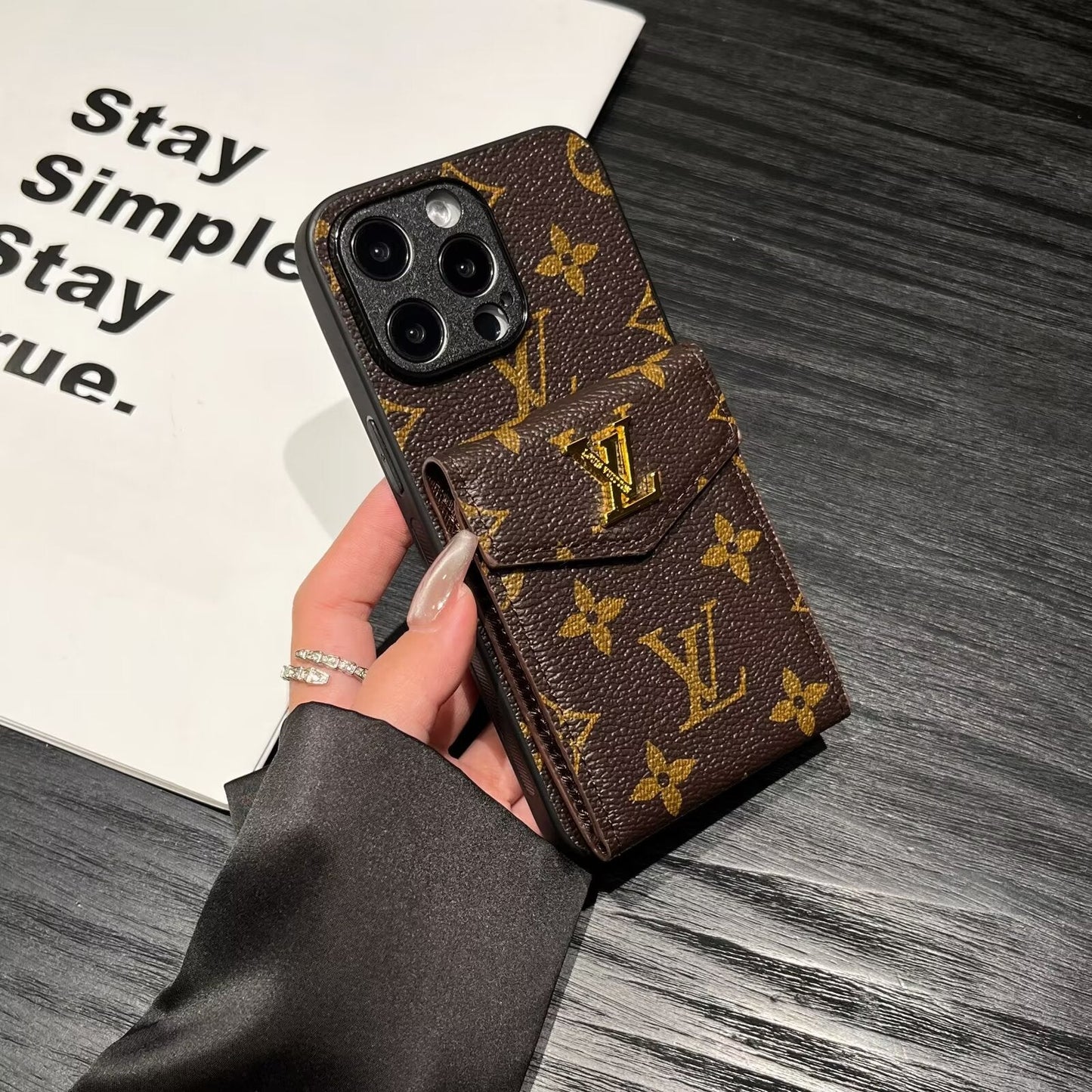 Card Holder Canvas Leather Apple iPhone Case