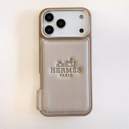 Luxury Hermes Leather Case For iPhone 17 / 16 / 15 / 14