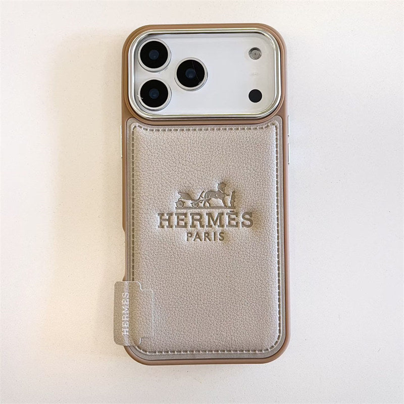 Premium Leather Hermes Style Case for iPhone 13 - 17 Series