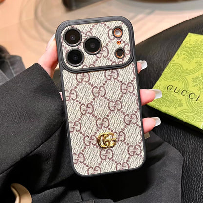 Luxury Monogram Gucci Case with Camera Lens Protection for iPhone 12-18