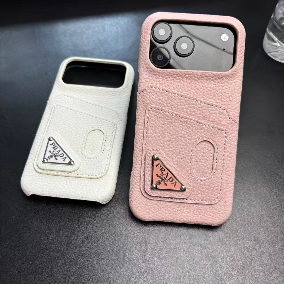 Prada Stylish Case with Card Holder For iPhone 13-18 Pro & Pro Max