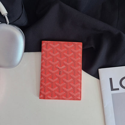 Elegant Goyardine Canvas Passport & Card Covers