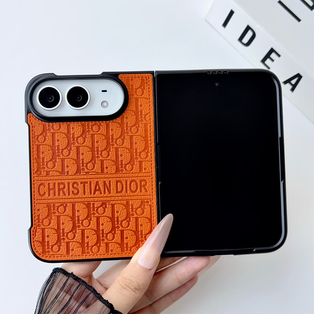 Luxury Dior Oblique Embossed iPhone Duo Case - Foldable Cover