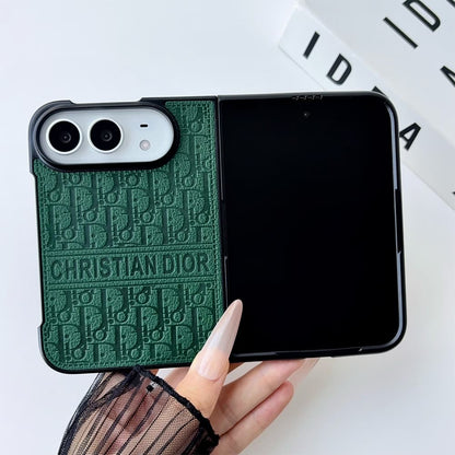 Luxury Dior Oblique Embossed iPhone Duo Case - Foldable Cover