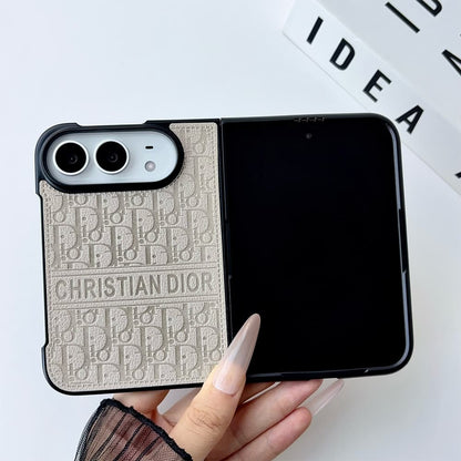Luxury Dior Oblique Embossed iPhone Duo Case - Foldable Cover
