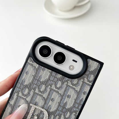 Luxury Dior Oblique Crystal Pearl iPhone Duo Case - Foldable Cover
