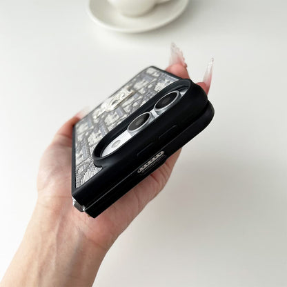 Luxury Dior Oblique Crystal Pearl iPhone Duo Case - Foldable Cover