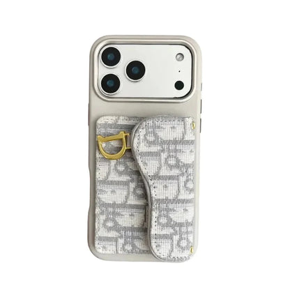 Dior Leather Phone Case With Card Holder For iPhone 18 / 17/ 16 / 15/ 14 / 13