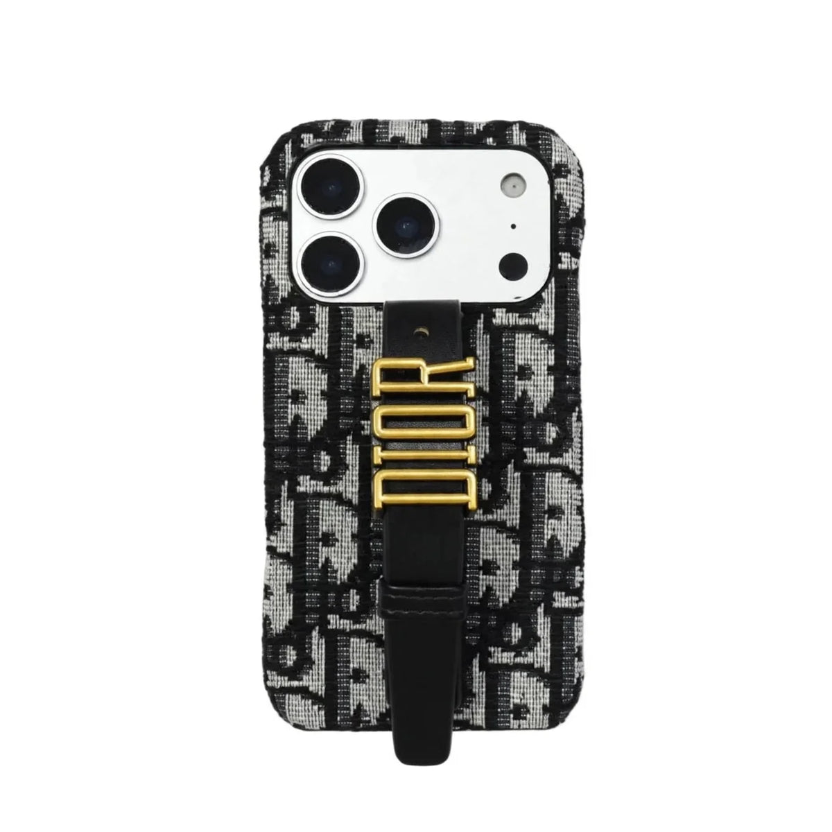 Luxury Case with Adjustable Gold-Tone Hand Strap For iPhone 12-18 Series