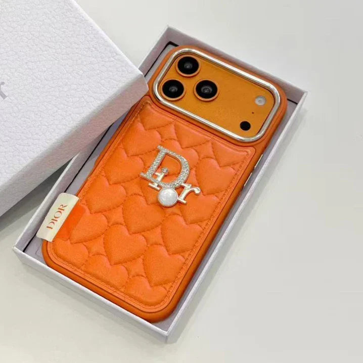 Luxury DR Case With Heart Logo For iPhone 12-18 Pro & Pro Max