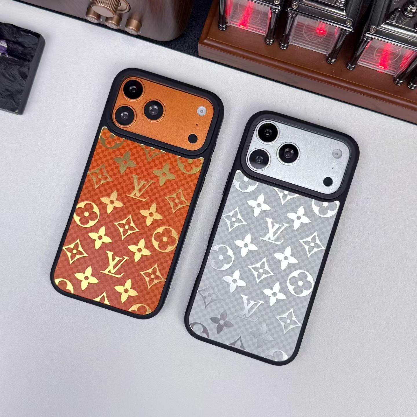 Luxury Metallic Foil LV Monogram iPhone Case