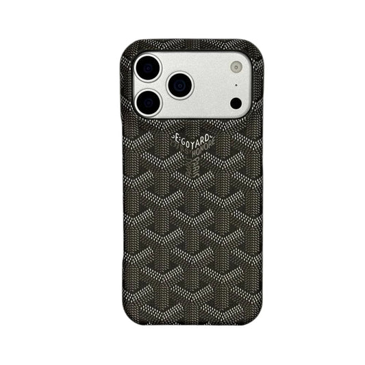 GYD Vintage Monogram Sleek Black Case for iPhone 12-18 Pro & Pro Max