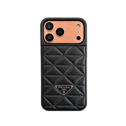 Prada Triangle Quilted Leather Case for iPhone 13-18 Pro & Pro Max
